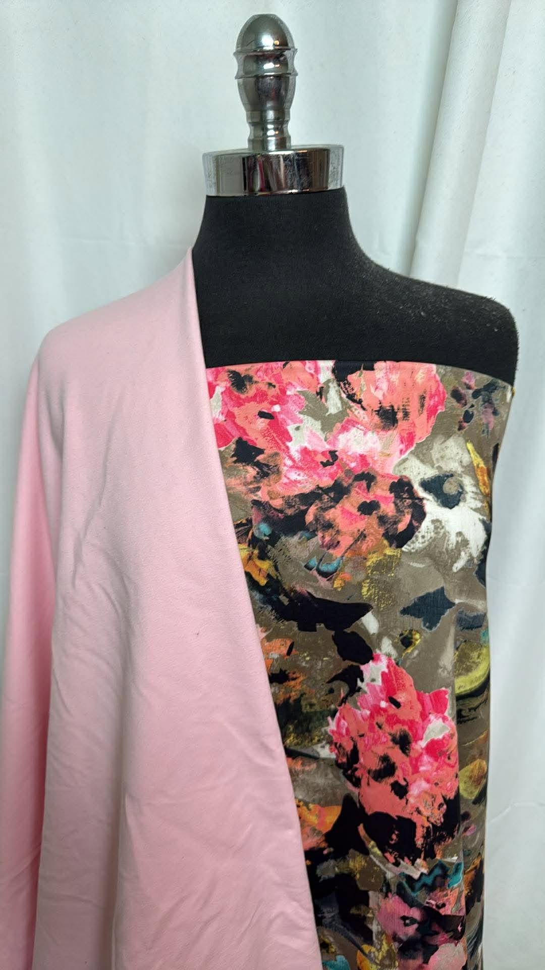 BABY PINK/FLORAL BUNDLE : 2YD Floral Yoga PF & 1YD Baby Pink C/S FT : A30509