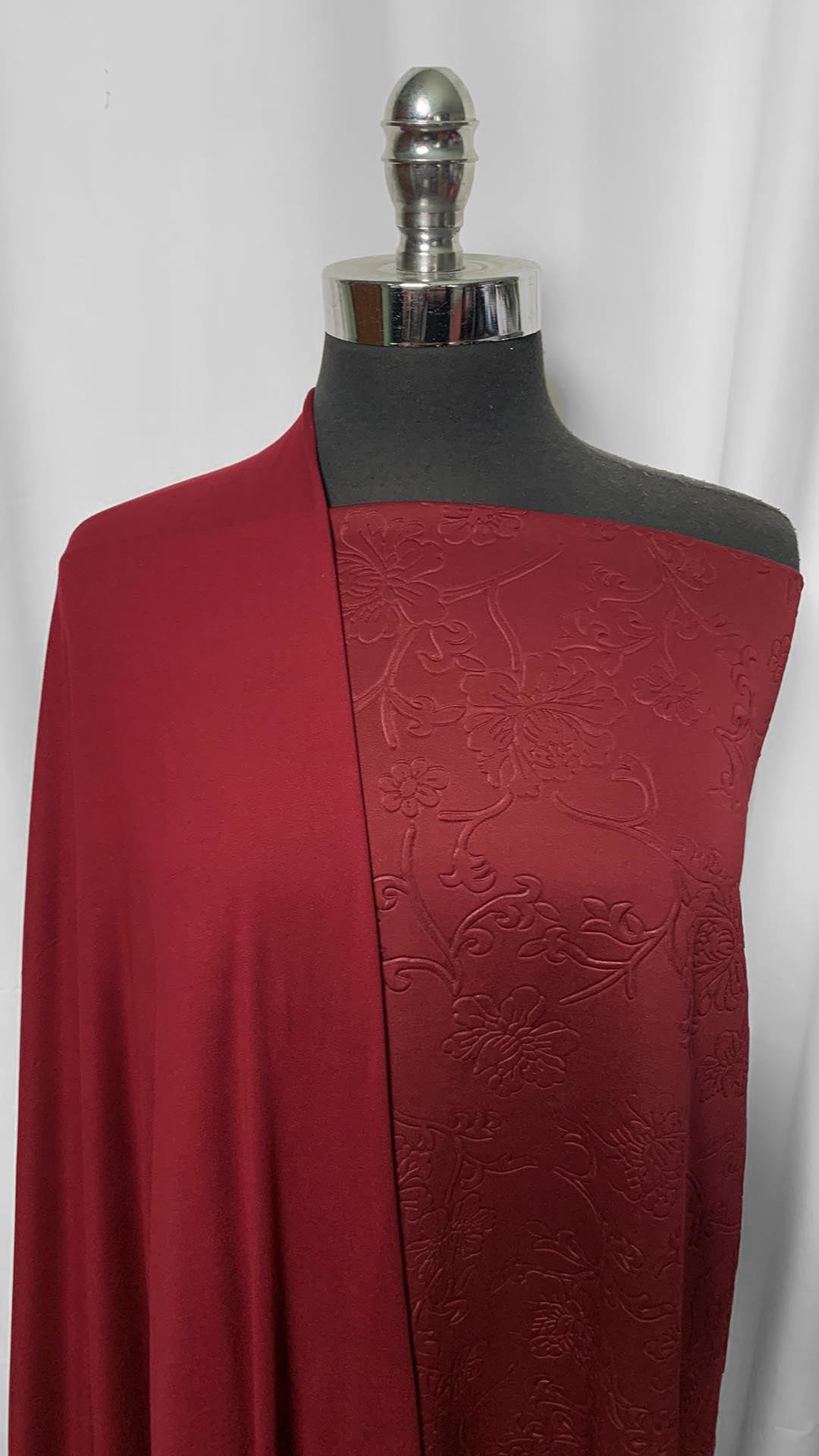 EMBOSSED BURGUNDY BUNDLE : 2YD Burgundy Embossed Scuba & 2YD Burgundy DBP : A2444