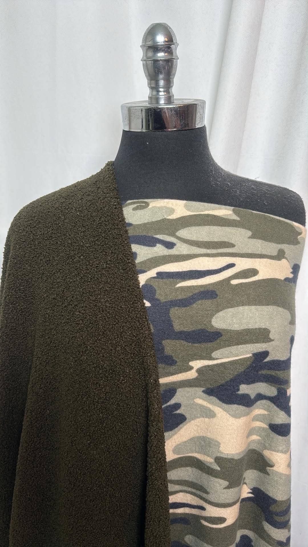 CAMO/OLIVE POODLE BUNDLE : 2YD Olive Poodle & 2YD Camo Brushed-Face RSL PRS FT : A30917