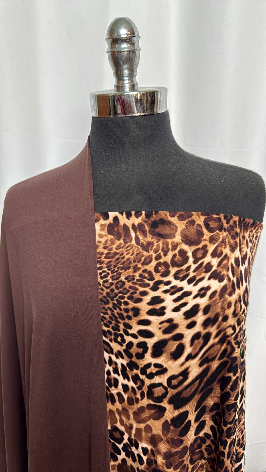 BROWN/LEOPARD BUNDLE : 2YD Brown Modal C/S & 1.5YD Leopard DBP : A29034