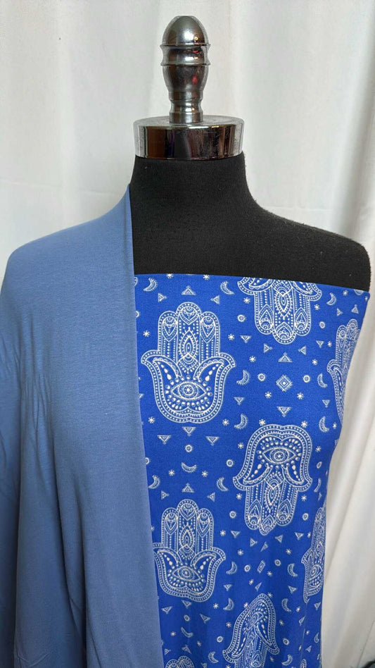 BLUE HAMSA BUNDLE : 2YD Blue Hamsa DBP & 2YD Blue C/S : A28377