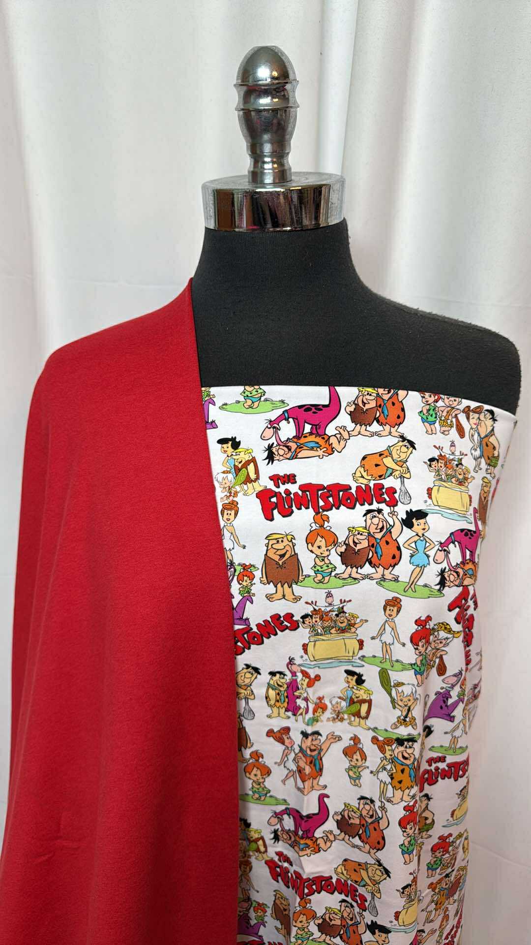 RED/FLINSTONES BUNDLE : 1YD Flinstones C/S & 2YD Red Peached PF : A27443