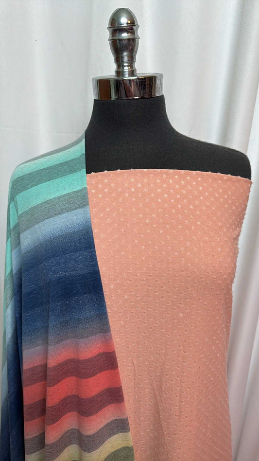 APRICOT DOT/OMBRE STRIPE BUNDLE : 2YD Apricot Swiss Dot & 2YD Ombre Stripe PRS : A28028