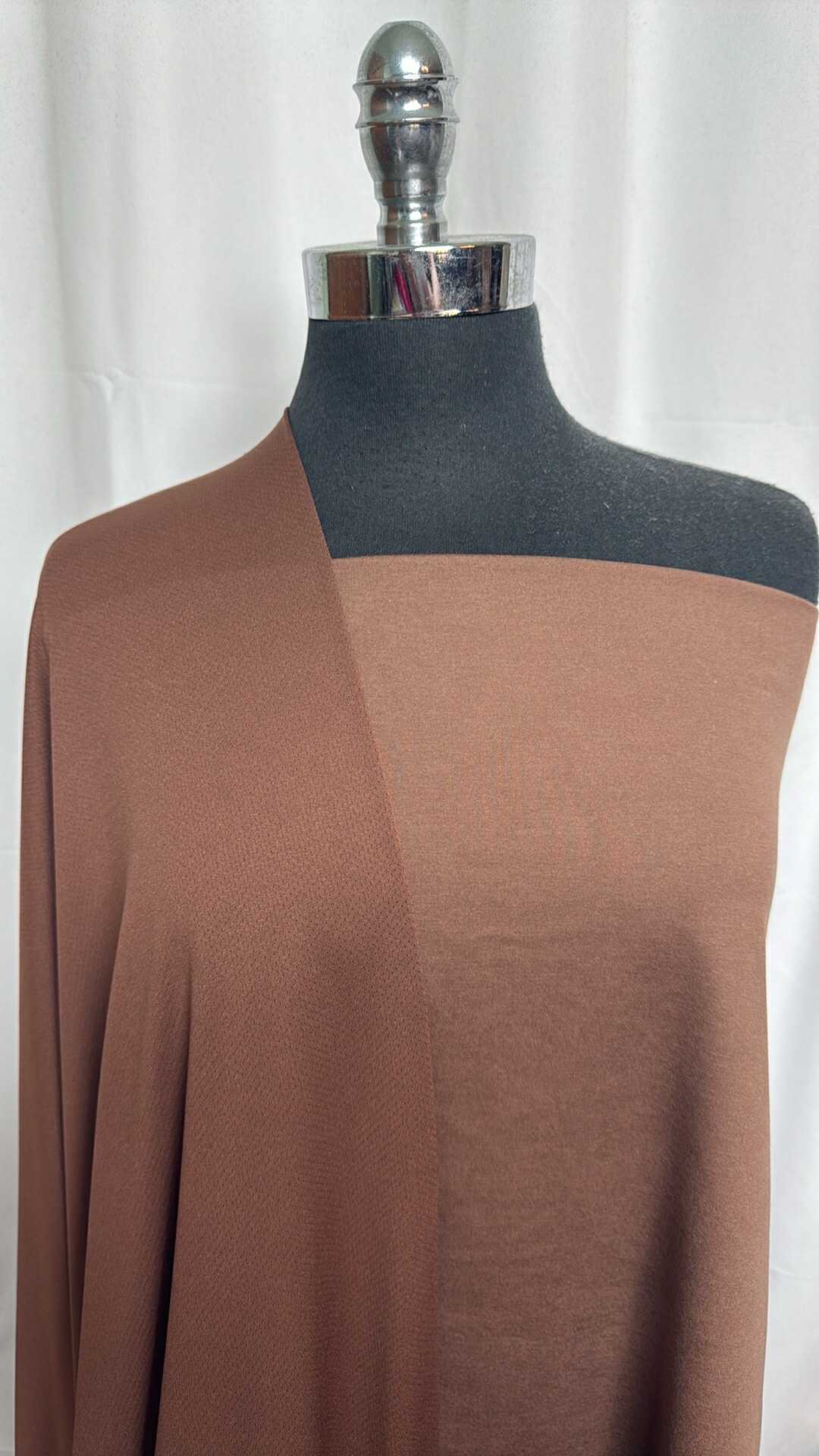 DOUBLE BROWN BUNDLE : 1.5YD Brown Peached PF & 2YD Brown Mesh (Draped) : A28896