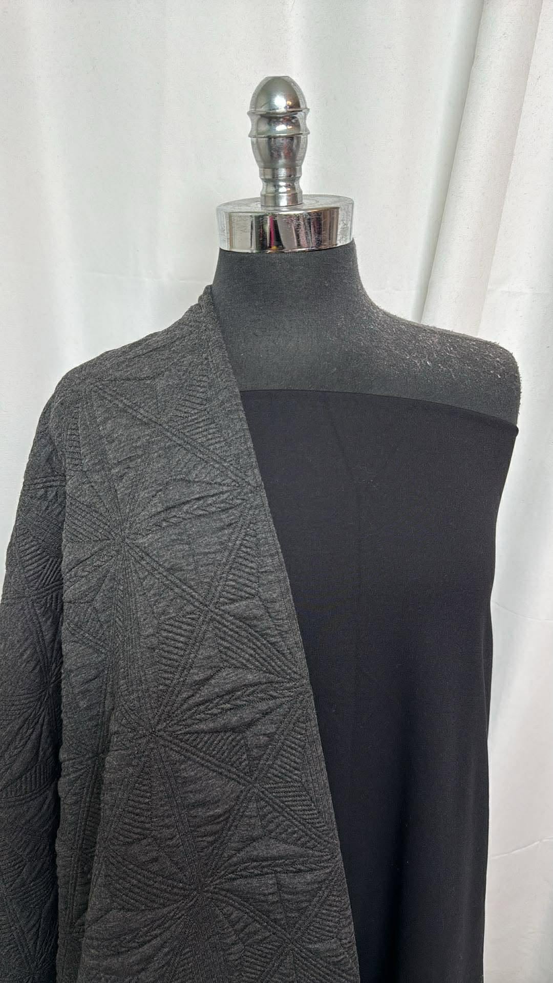 BLACK/CHARCOAL QUILTED BUNDLE : 2YD Black Lightly-Brushed PF & 2YD Charcoal Quilted : A30521
