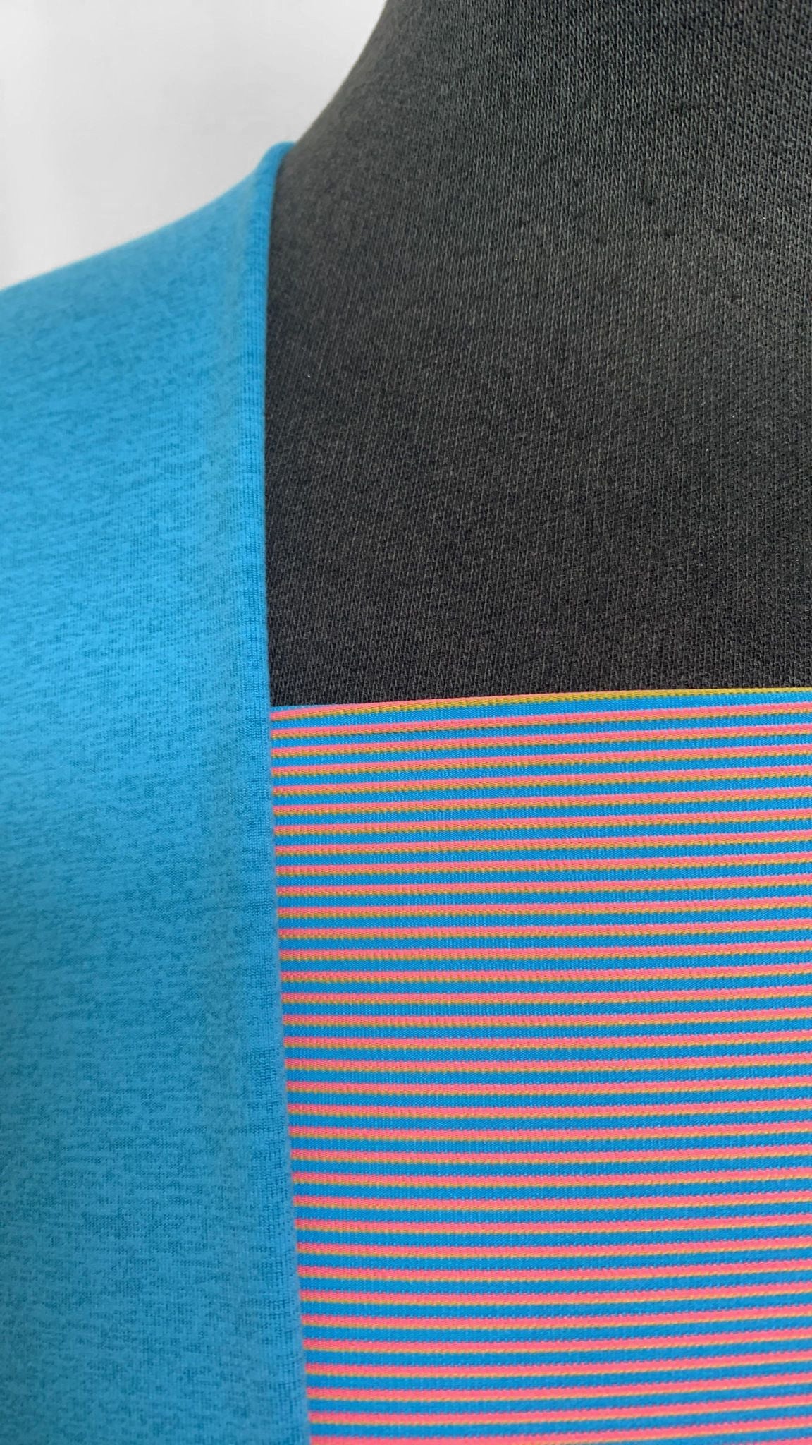 CARIBBEAN/STRIPE BUNDLE : 1+YD Caribbean Blue Peached PF & 2.5YD Stripe Funky Rib PF : A25581
