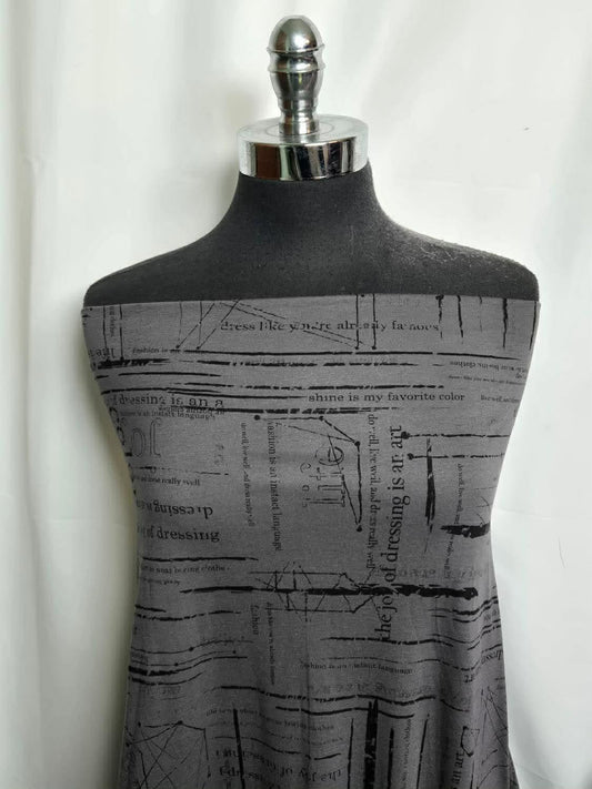 Grey Joy of Dressing - Bamboo/Poly - 2 Yard Cut
