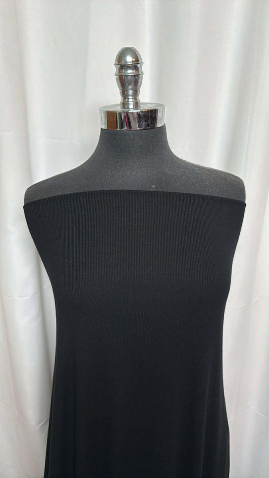 Black - Modal/Spandex Rib Knit - 2 Yard Cut
