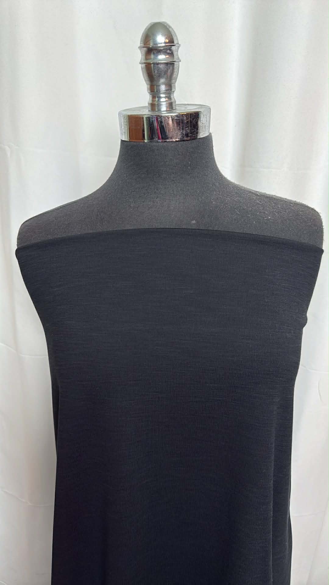 Black 2-Tone - Peached Performance Rib - By the Yard