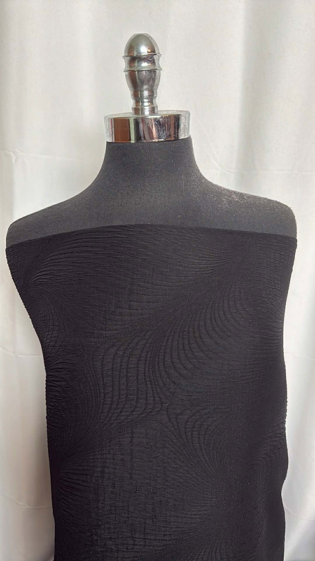 Black - Poly/Spandex Jacquard Woven (56" Wide) - 3 Yard Cut
