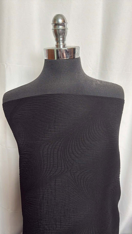 Black - Poly/Spandex Jacquard Woven (56" Wide) - 2 Yard Cut