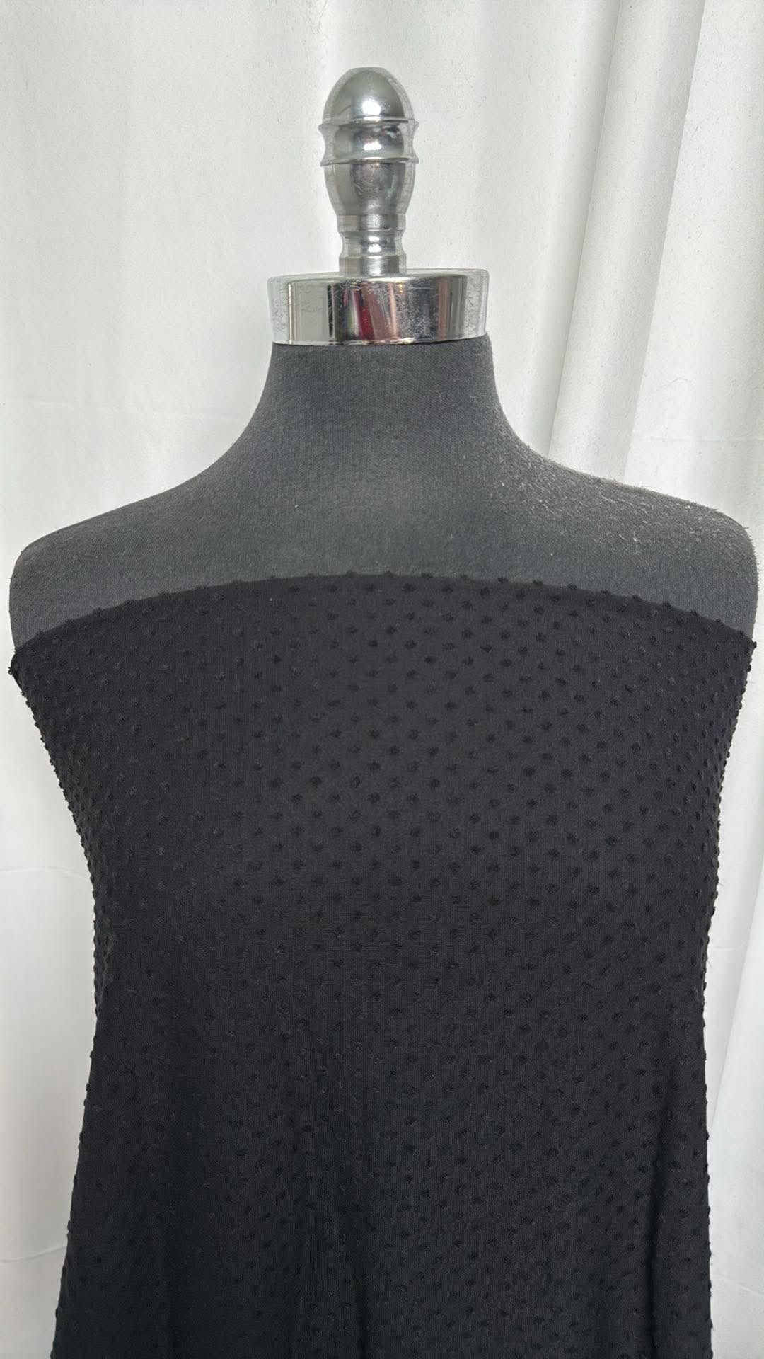Black - Swiss Dot Jersey - 2 Yard Cut