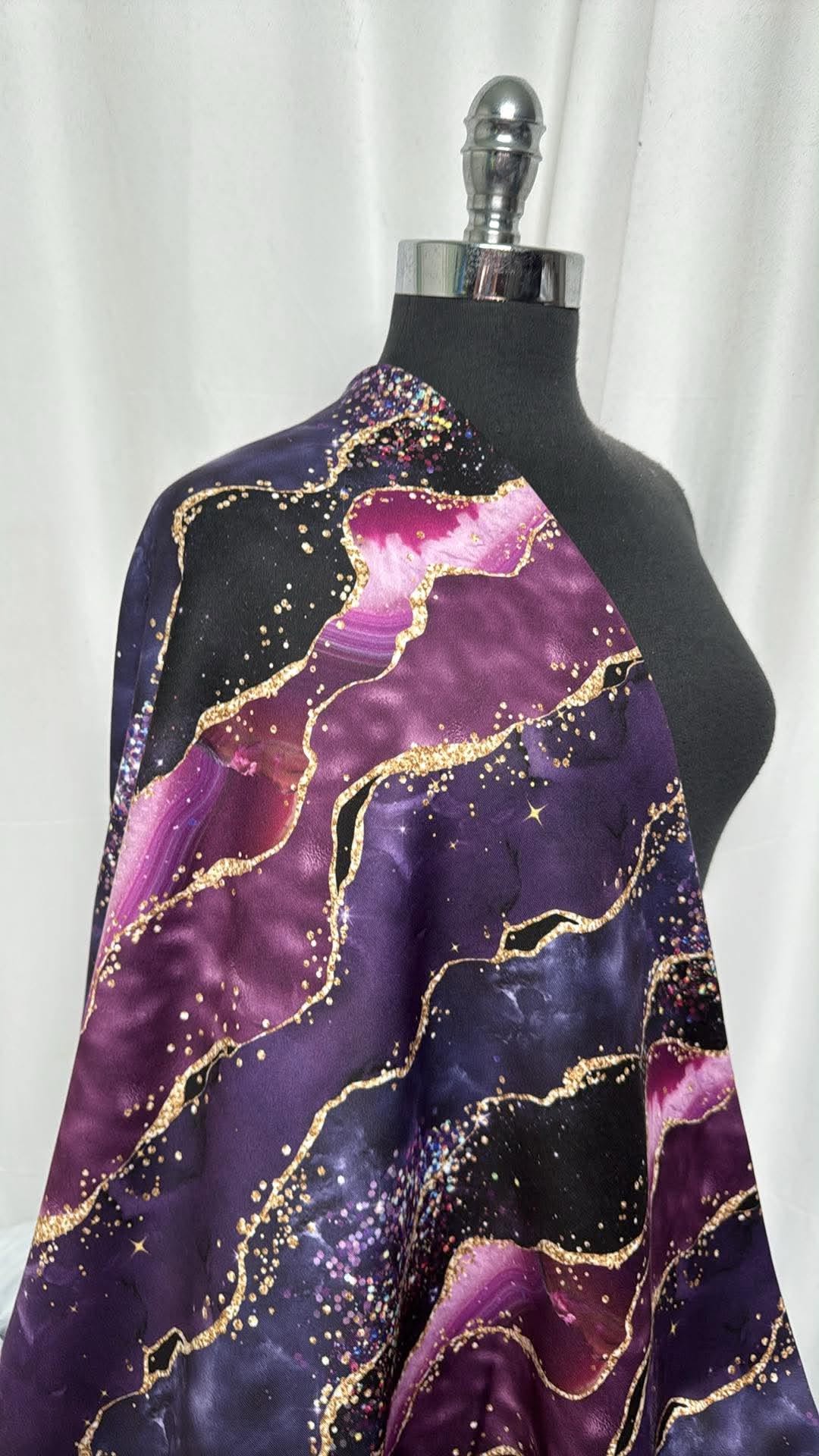 Blackberry Nebula (*Custom) - Poly/Spandex Pro-Stretch Fleece - 3 Yard Cut
