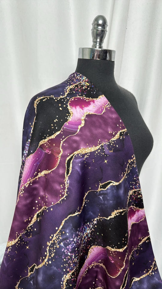 Blackberry Nebula (*Custom) - Poly/Spandex Pro-Stretch Fleece - 2 Yard Cut