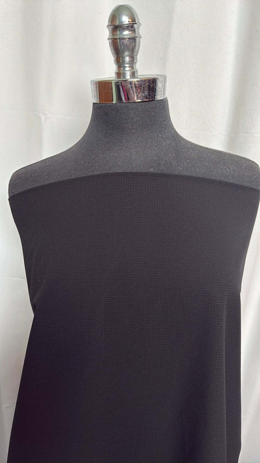 Black - Micro-Perforated Stretch Woven (Made in Japan) - 2 Yard Cut
