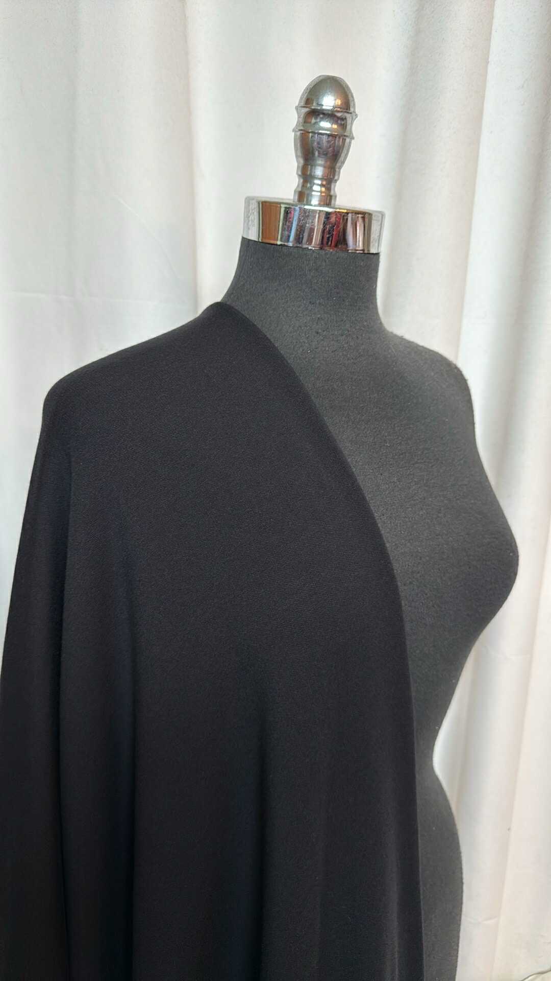 Black - Modal/Spandex Brushed French Terry - By the Yard