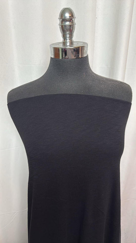 Black Slub - Rayon/Spandex - 2 Yard Cut