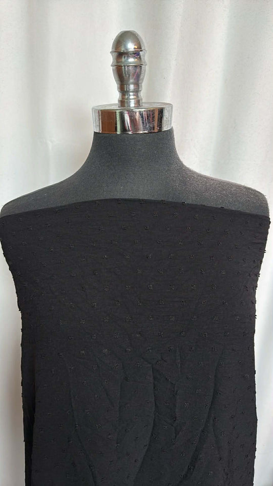 Black Swiss Dot - Poly Woven - 2 Yard Cut