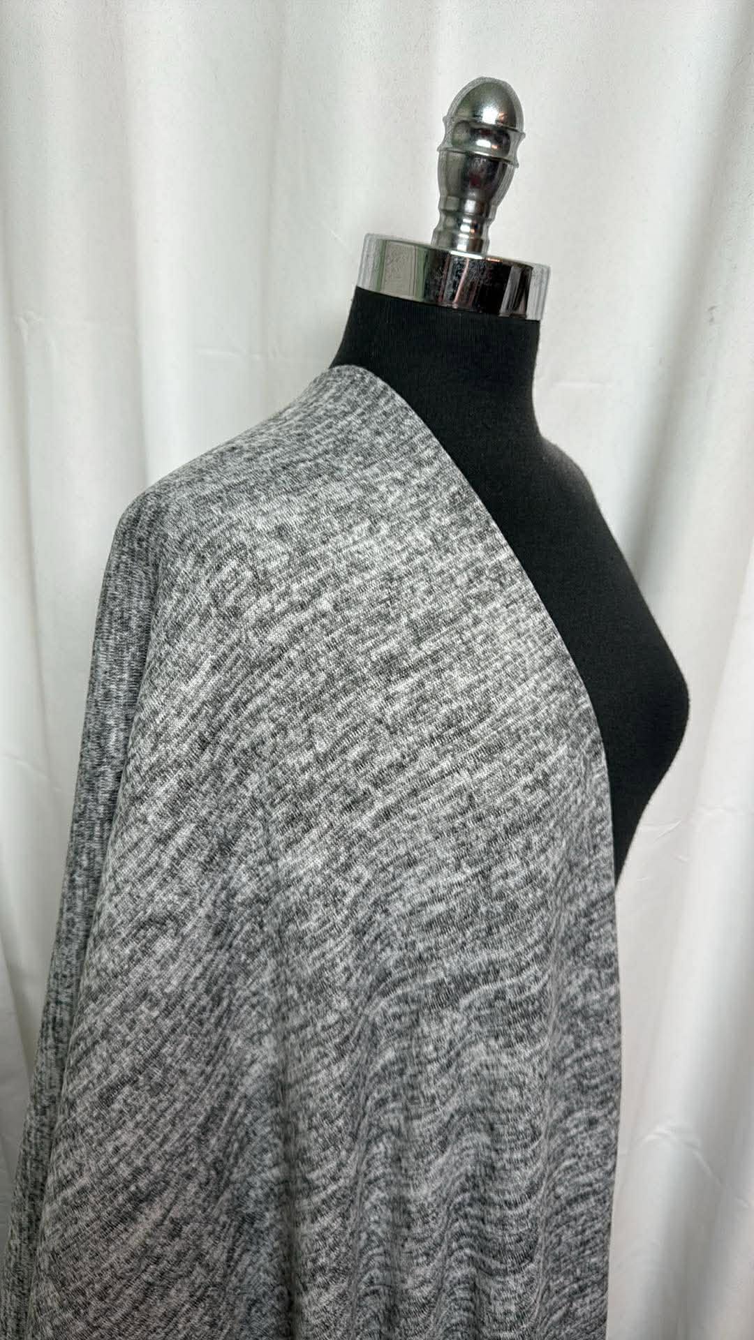 Heathered Grey - Brushed Hacci Sweater Knit - 2 Yard Cut