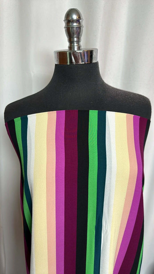 Variegated Vertical Stripe - Bubble Crepe - 2 Yard Cut