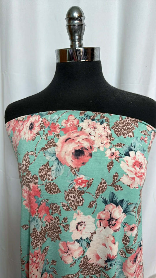 Mint Floral - Bulgari - 2 Yard Cut