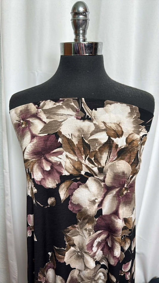 Dark Floral - Bulgari - 3 Yard Cut