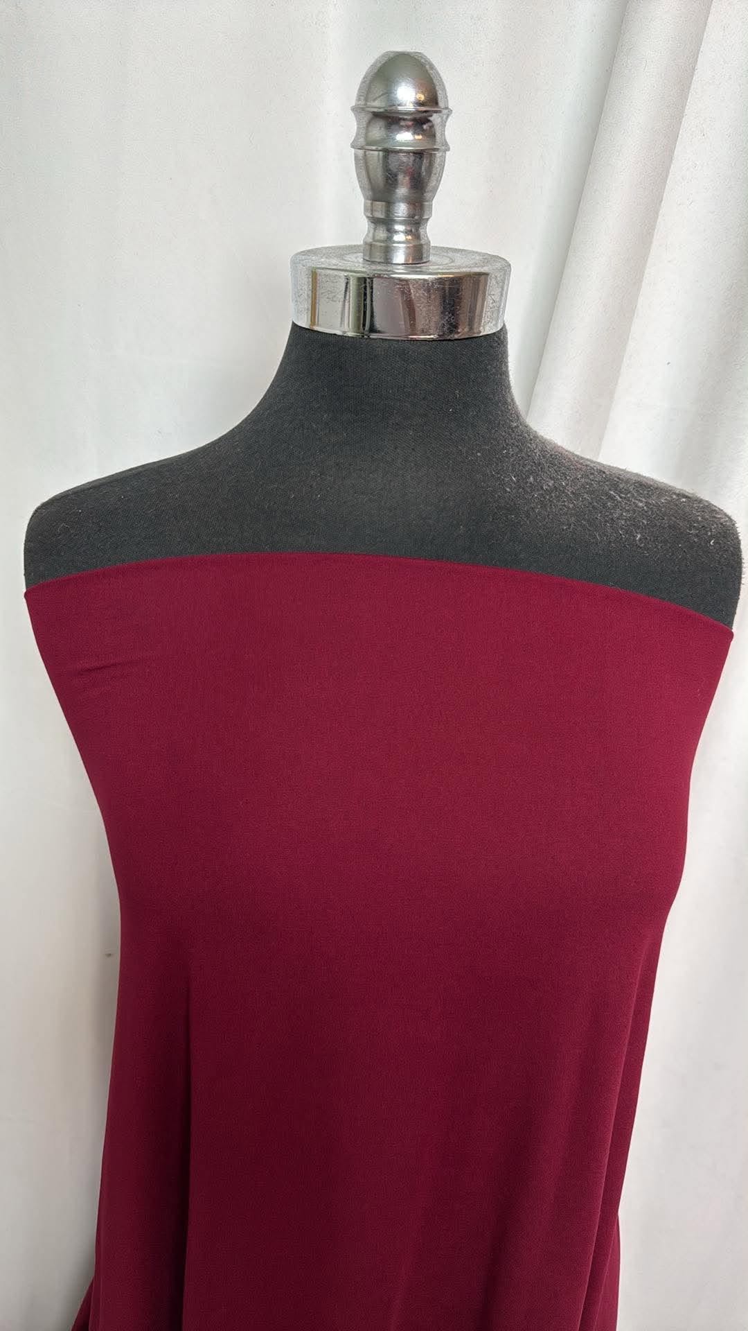 Burgundy - Double Brushed Poly Spandex - 2 Yard Cut