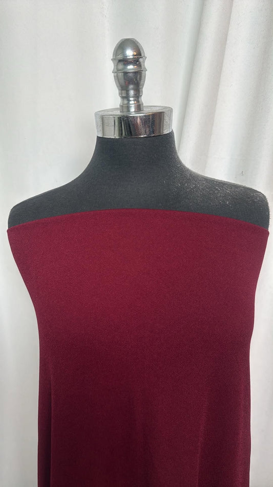 Burgundy - Poly/Spandex Crepe Jersey - 2 Yard Cut