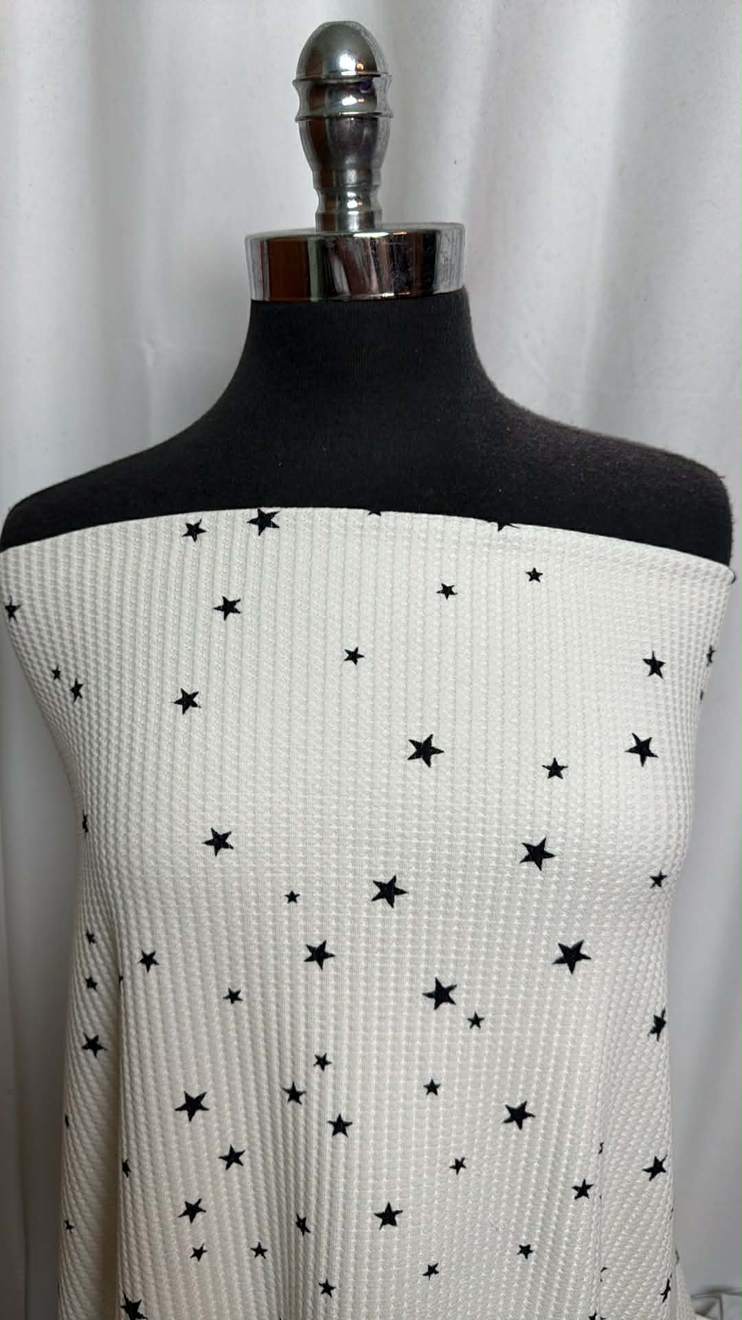 Ivory Star - Cotton/Spandex Thermal Knit - 2 Yard Cut