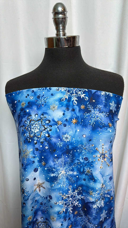 Celestial Flurry - Poly/Spandex Single Brushed Performance - 1 Yard Cut