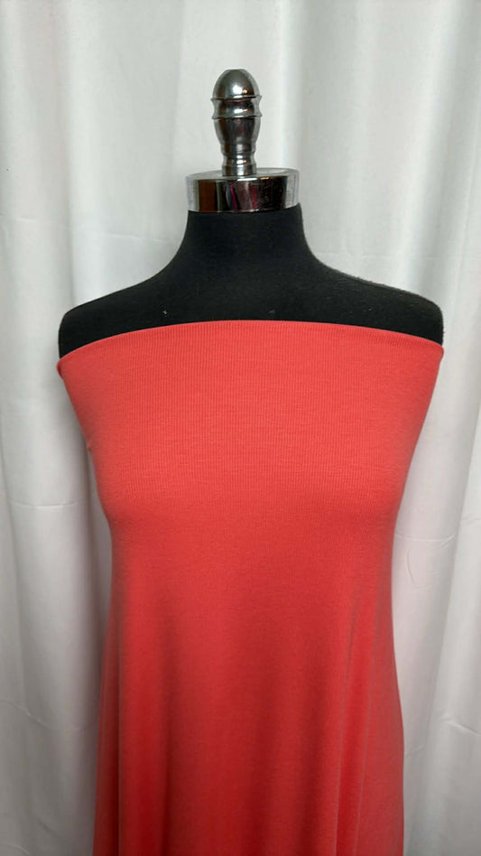 Coral - Modal/Spandex Rib Knit - 2 Yard Cut