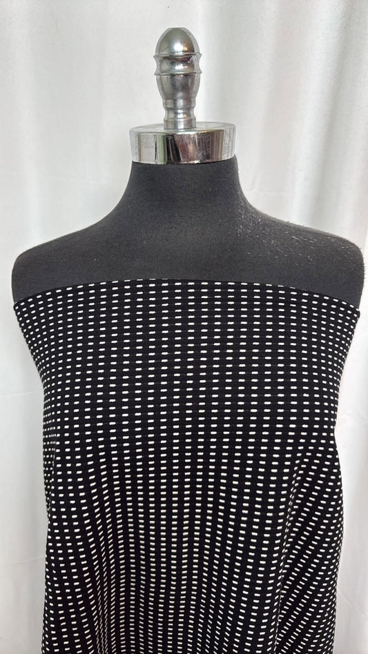 Black/White Geo - Cotton/Poly Jacquard - 2 Yard Cut