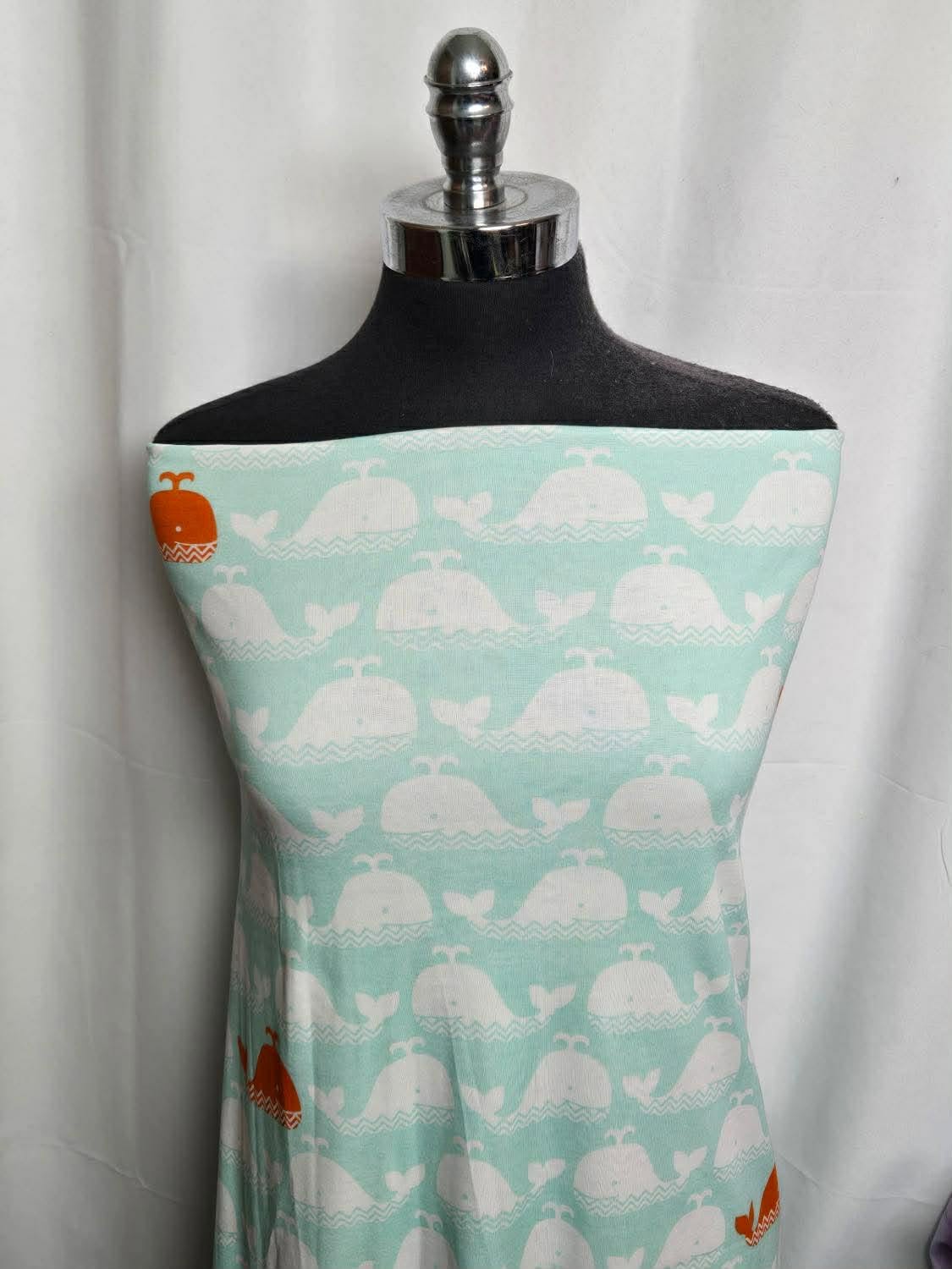 Whales - Cotton Baby Rib - 2 Yard Cut
