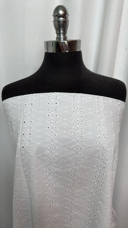 White Eyelet - Cotton Woven - 2 Yard Cut