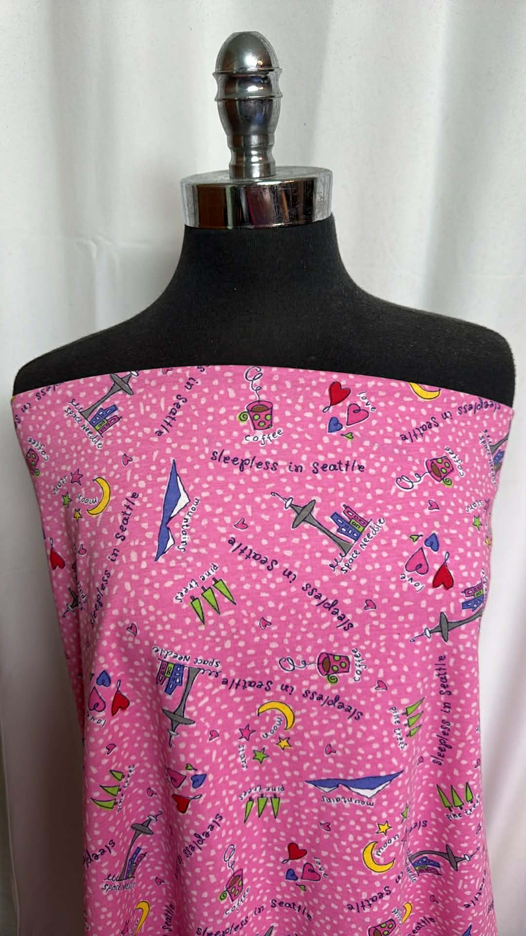 Pink Sleepless in Seattle - Cotton Jersey - 2 Yard Cut