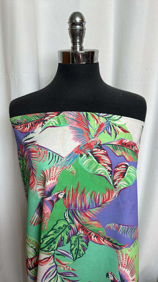 Birds/Leaves - Cotton Lawn - 3 Yard Cut