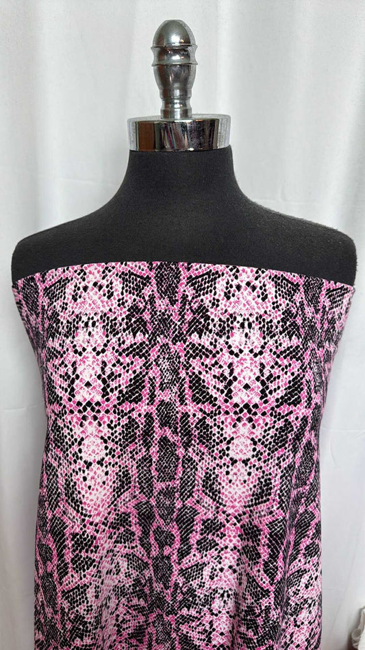 Pink Snakeskin - Cotton/Spandex - 2 Yard Cut