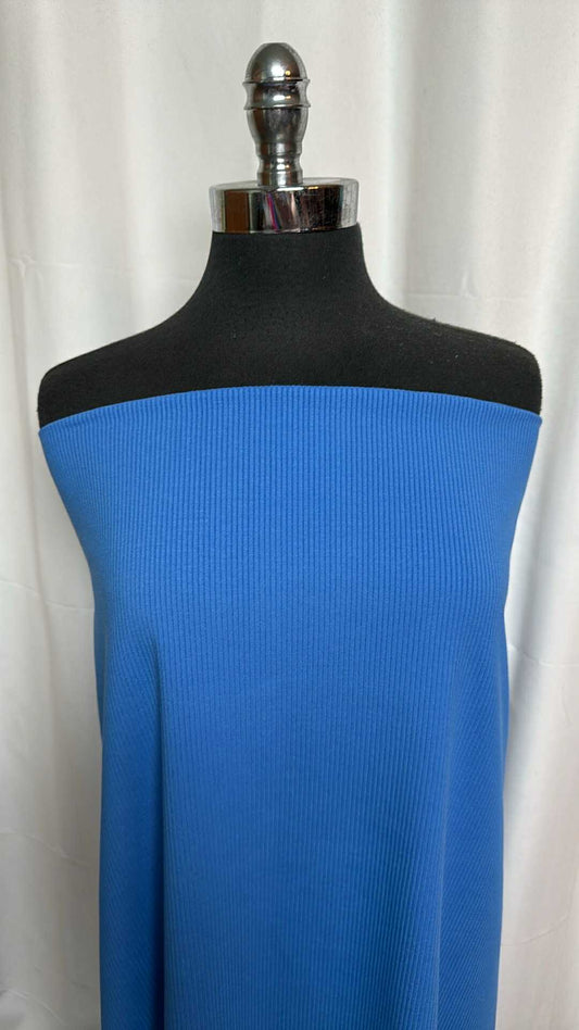 Blue - Heavy Cotton/Spandex 4x2 Rib Knit - 2 Yard Cut