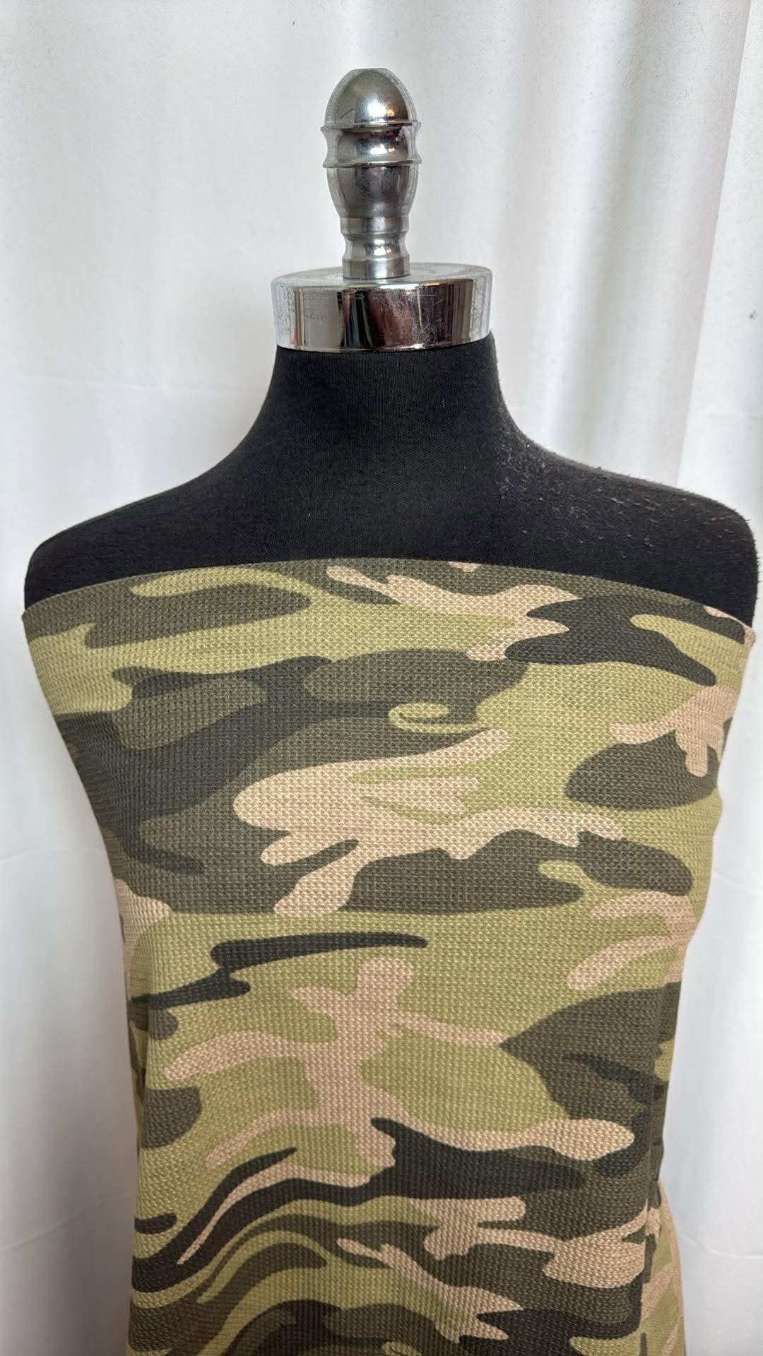 Camo - Cotton Thermal Knit - 2 Yard Cut