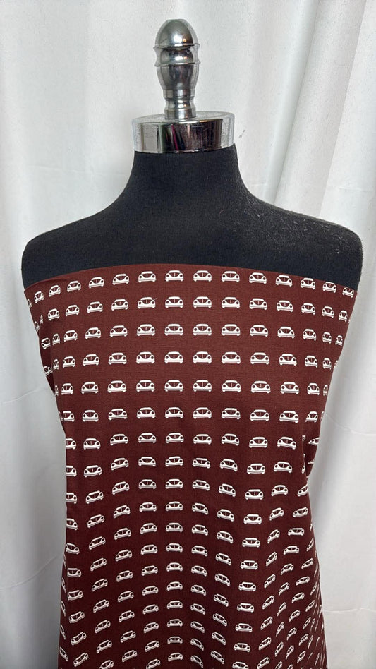 Brown Cars - Cotton Twill - 2 Yard Cut