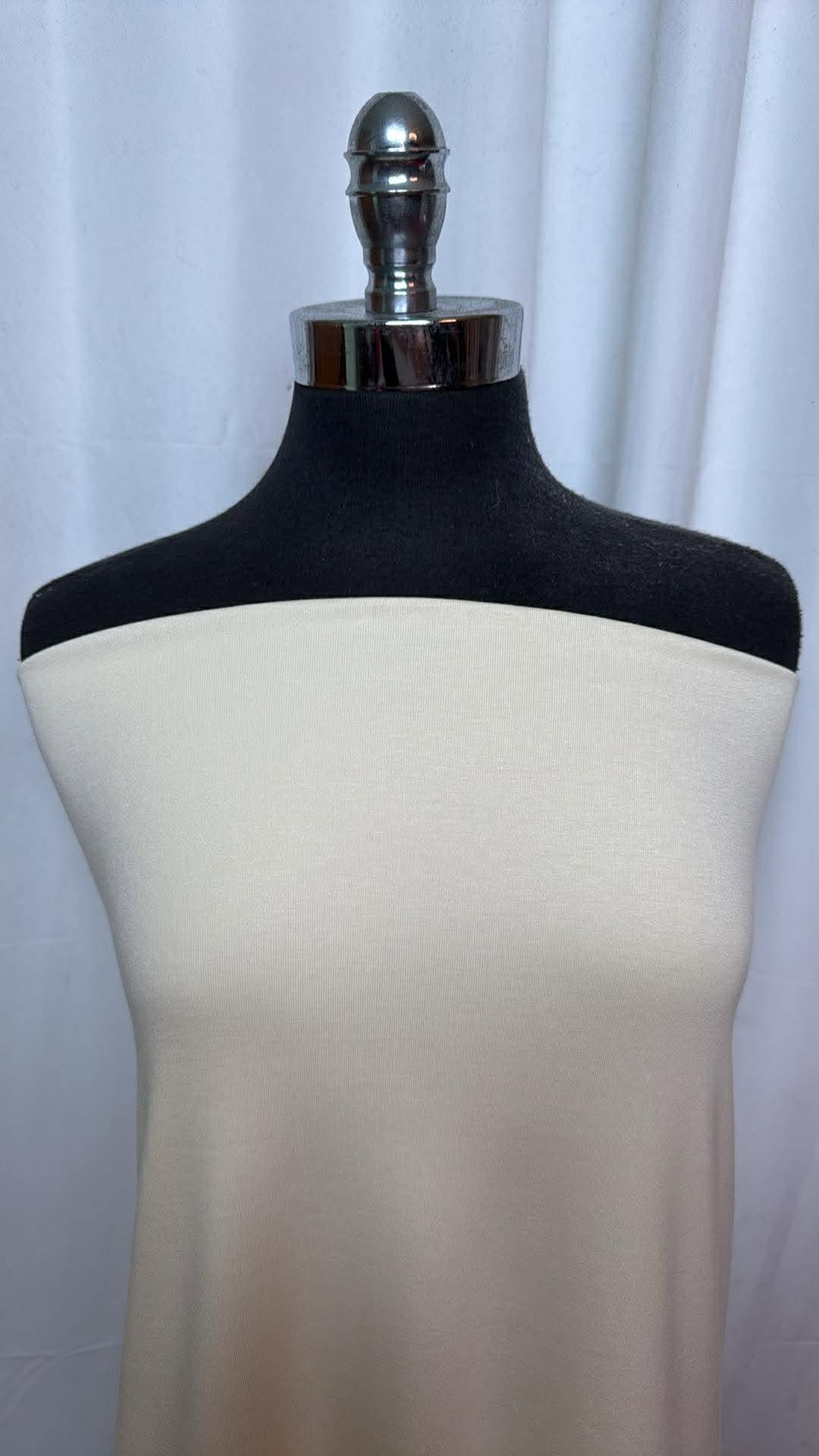 Cream - Cotton/Spandex 1x1 Rib - 2 Yard Cut