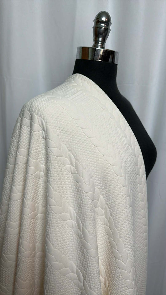Cream Cable - Quilted - 2 Yard Cut