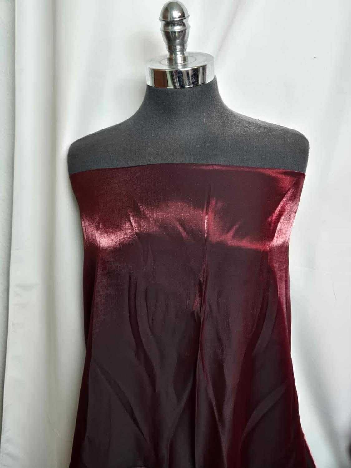 Burgundy - Crystal Taffeta (Poly Woven) - 2 Yard Cut