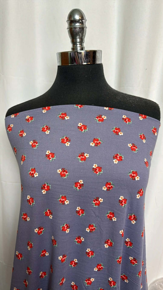Ditsy Floral - Double Brushed Poly Spandex - 2 Yard Cut