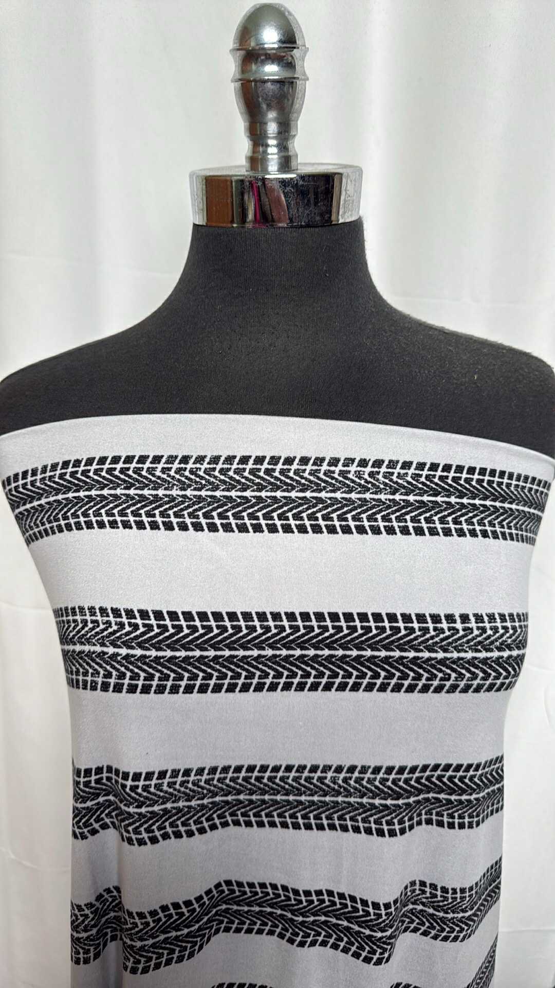 Tire Tracks - Double Brushed Poly Spandex - 2 Yard Cut