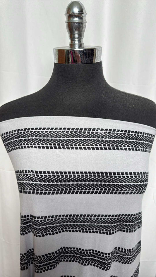 Tire Tracks - Double Brushed Poly Spandex - 2 Yard Cut