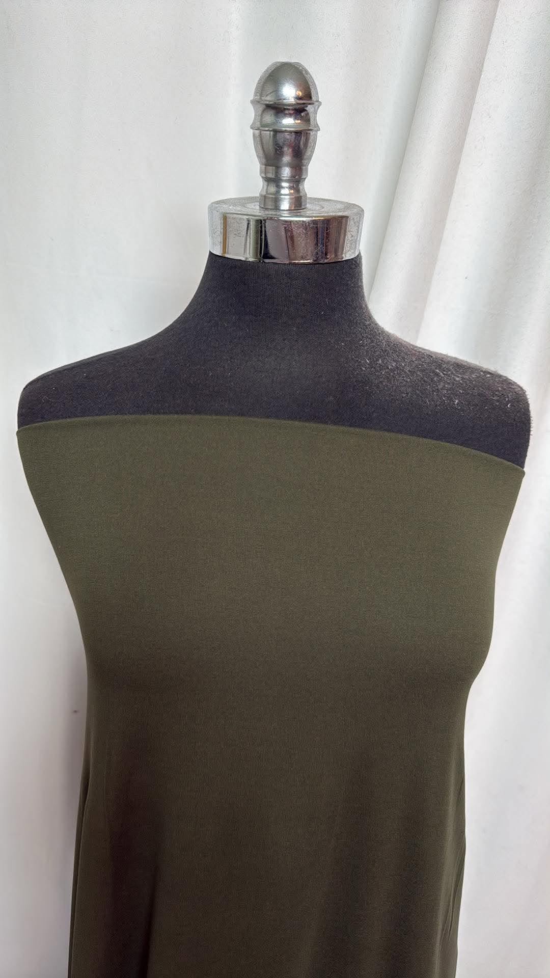 Deep Olive - Double Brushed Poly Spandex - 2 Yard Cut