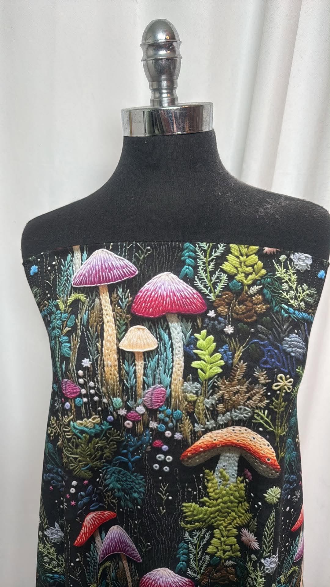 Enchanted Fungi (*Custom) - Poly/Spandex Single-Brushed Performance - 2 Yard Cut