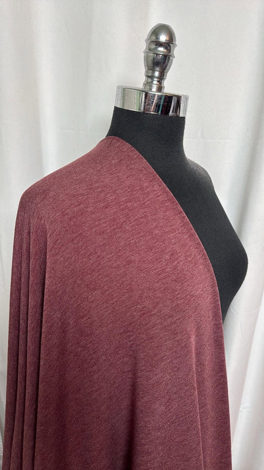 Heathered Burgundy - Brushed PRS French Terry - 2 Yard Cut