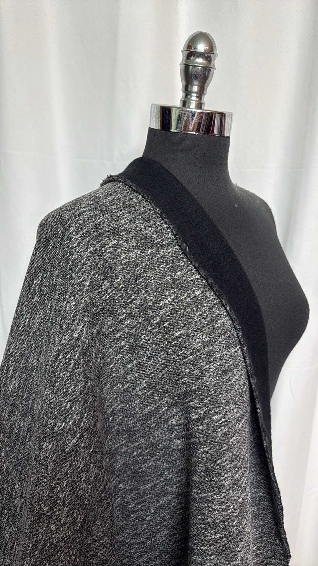 Heathered Charcoal - Heavy Cotton-Blend Sweatshirt Fleece (64" Wide) - 2 Yard Cut